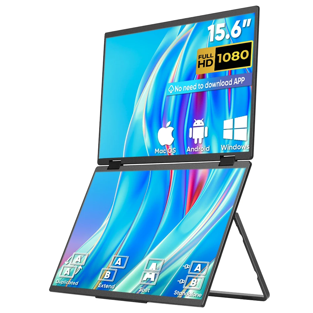 Monitor Portable Usb - 15,6-дюймовый складной портативный монитор с двумя/тремя