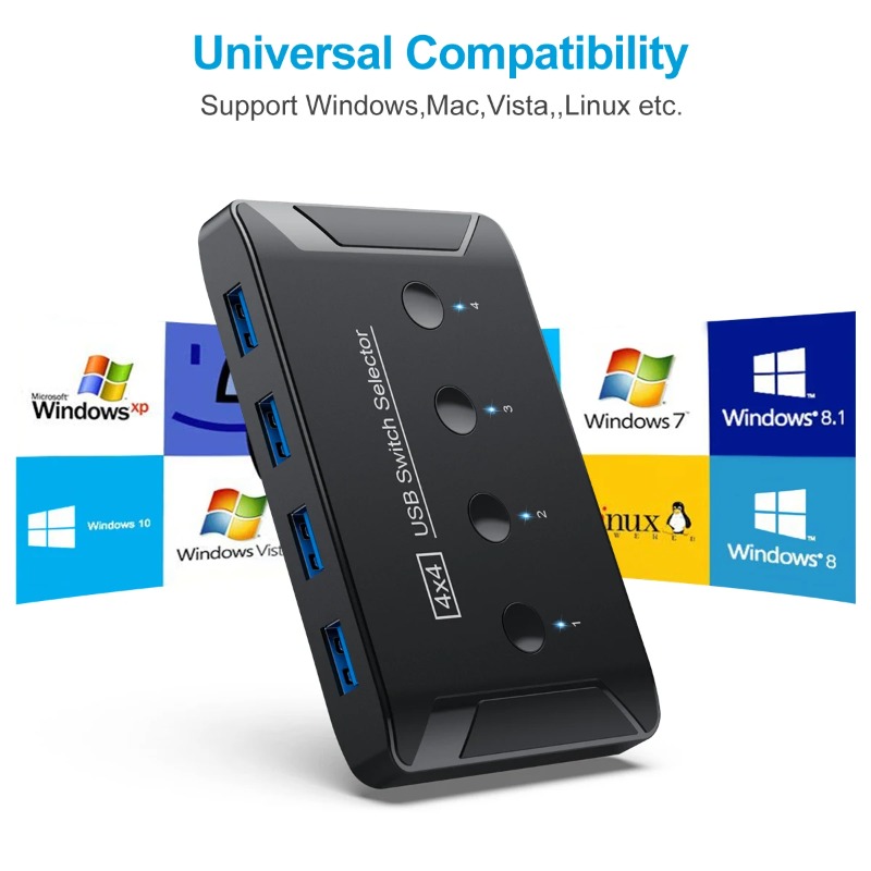 Laptop Accessories Women - KVM-переключатель USB 3.0 на 4 входа/4