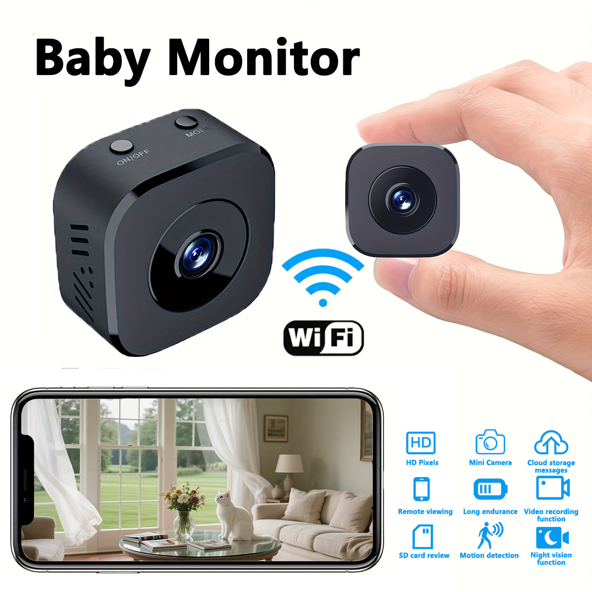 Monitor Portable Usb - 1080P HD Мини Wi-Fi камера Внутренняя