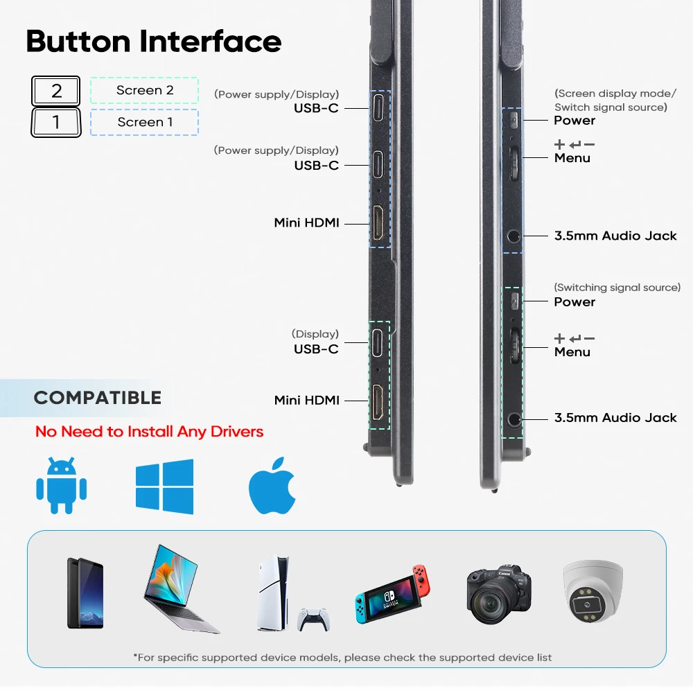 15,6-дюймовый складной портати – обзор и цена Monitor Portable Usb