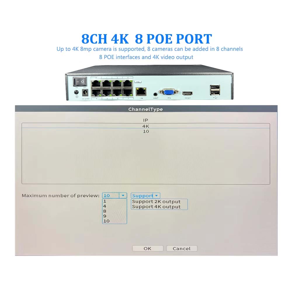 4K 10-канальный NVR 4/8-портов – обзор и цена Monitor Portable Usb